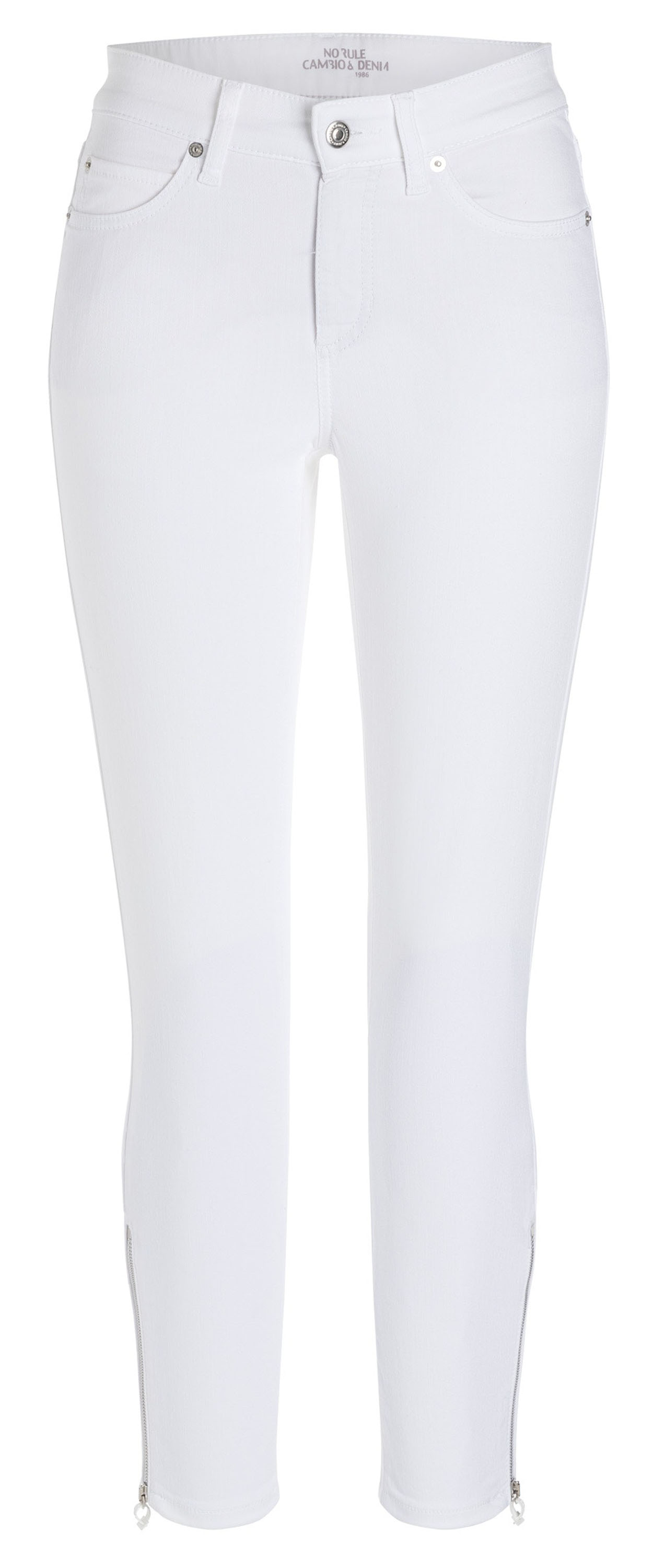 Cambio trousers PARLA ZIP 9048 0094- 01 White by Penninkhoffashion.com