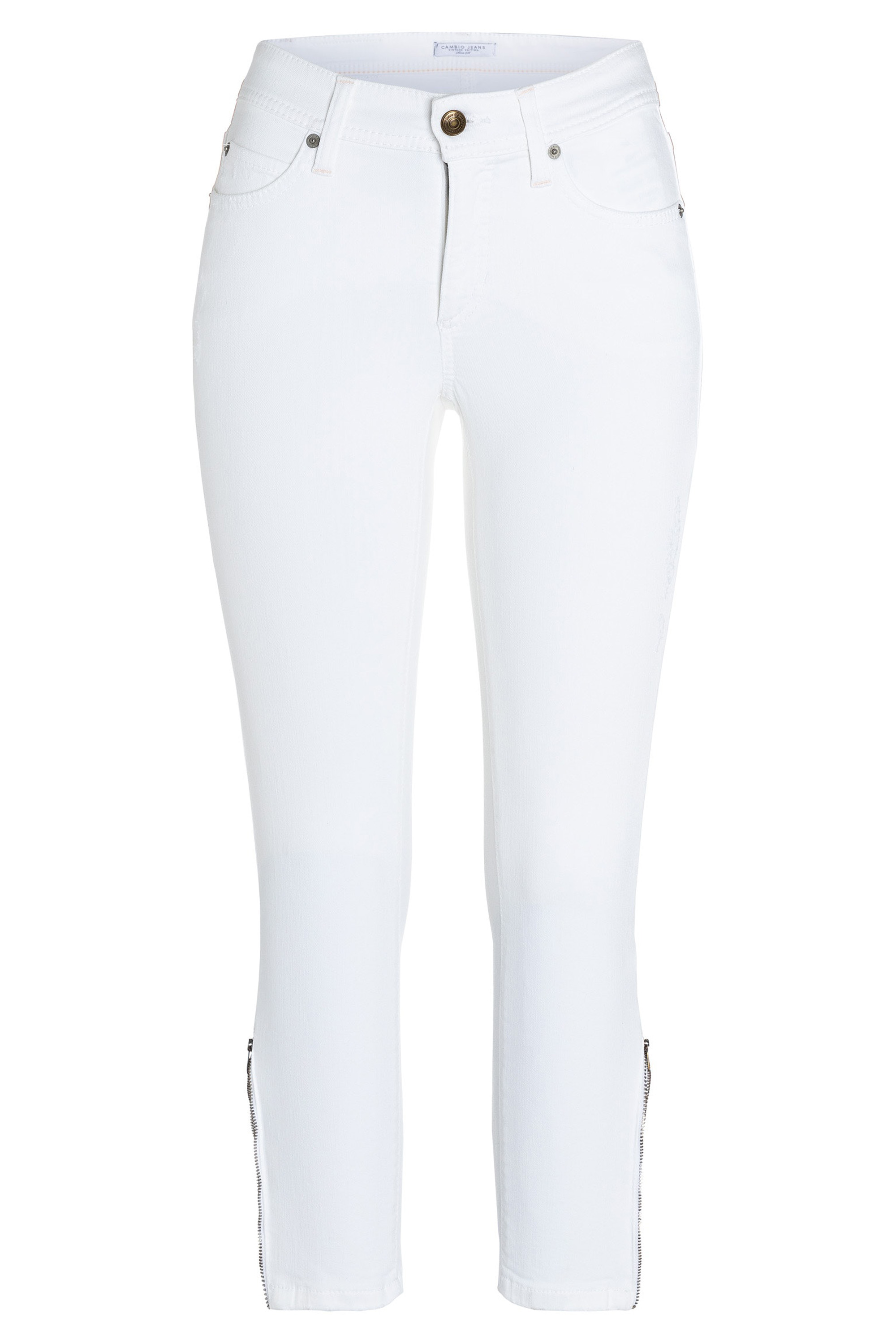 Cambio trousers PARLA ZIP 9049-0094-09 White by Penninkhoffashion.com