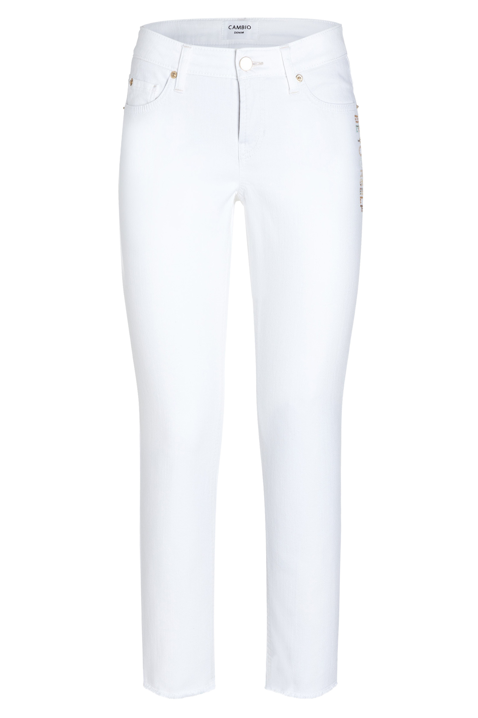 Cambio trousers PINA SHORT 9049-0020-25 White by Penninkhoffashion.com