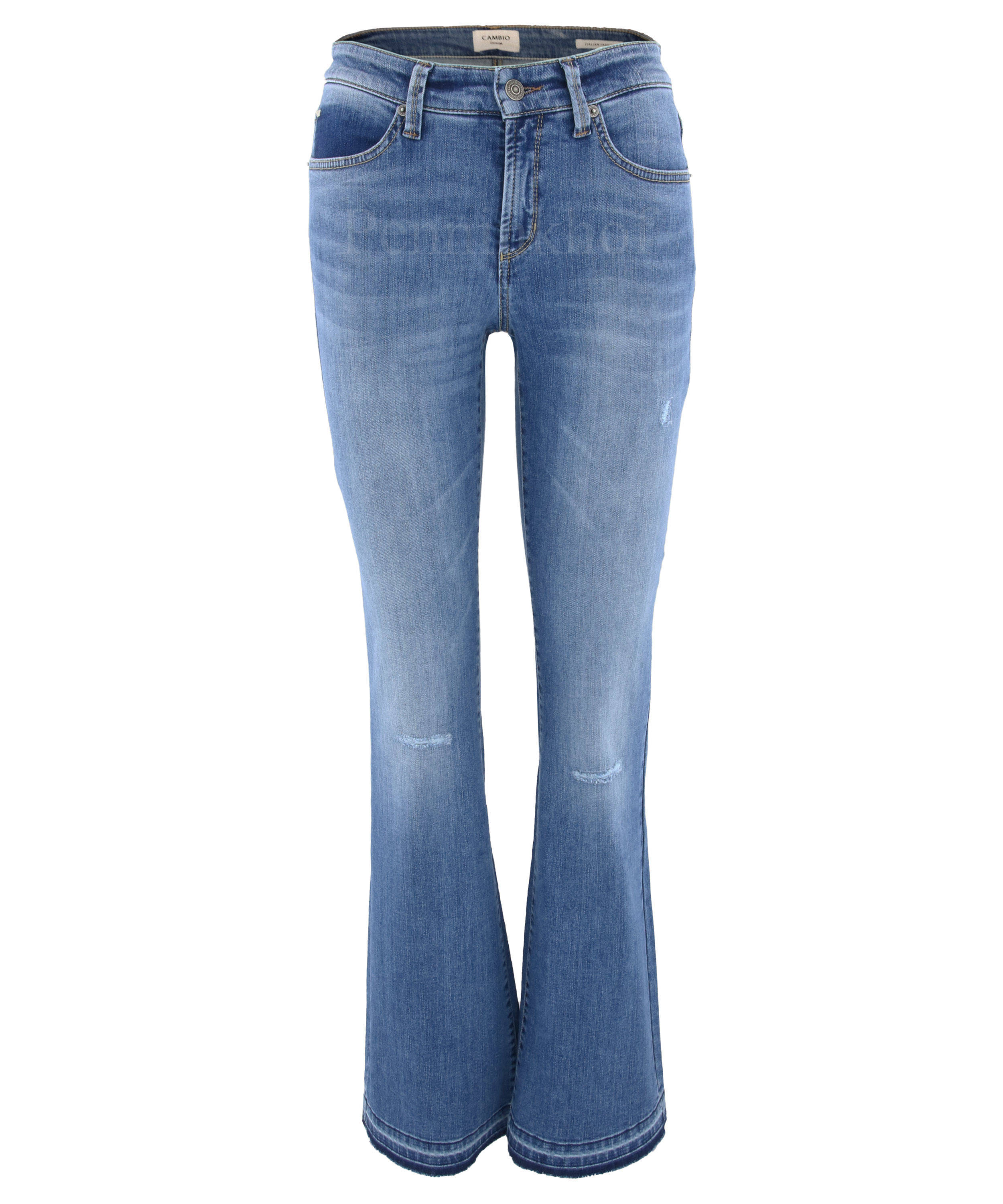 Cambio trousers PARIS FLARED 9128 0012-08 Blue by Penninkhoffashion.com