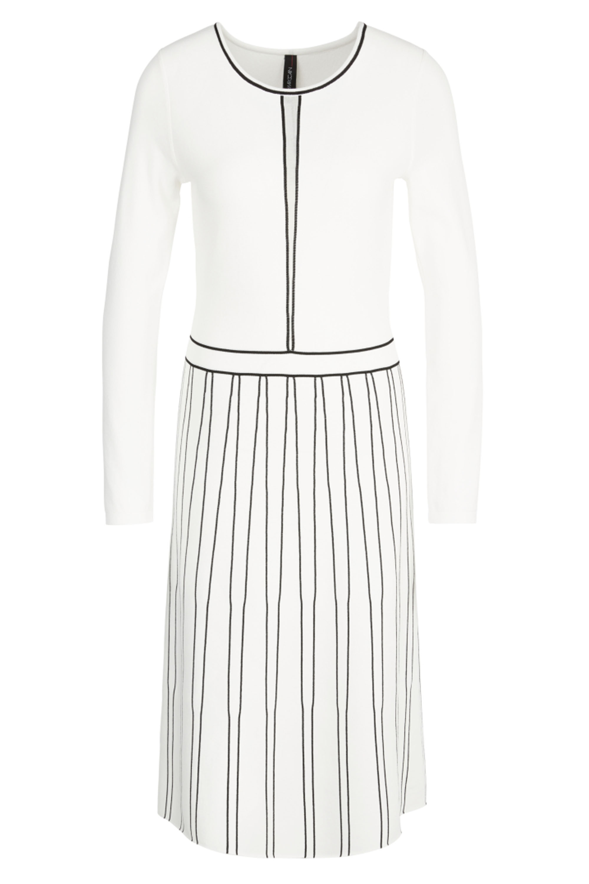 white dress with black piping